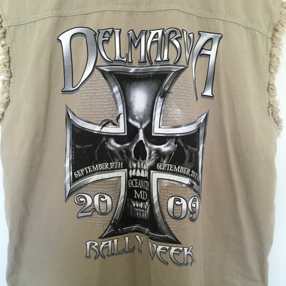 Delmarva Bike Rally 2009 Ocean City MD Motorcycle Shirt Sz 2X Skull Beach - Picture 6 of 10